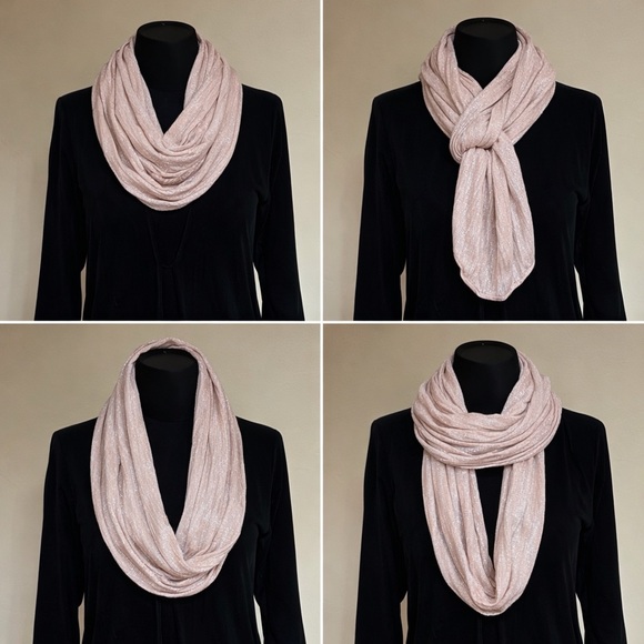 WHBM Shimmery Blush Pink Infinity Scarf - Picture 8 of 15